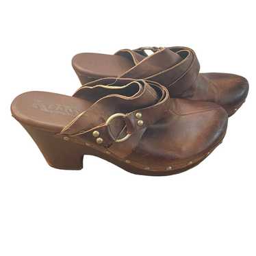 Vintage Kork-ease Leather Platform Clog Women's S… - image 1