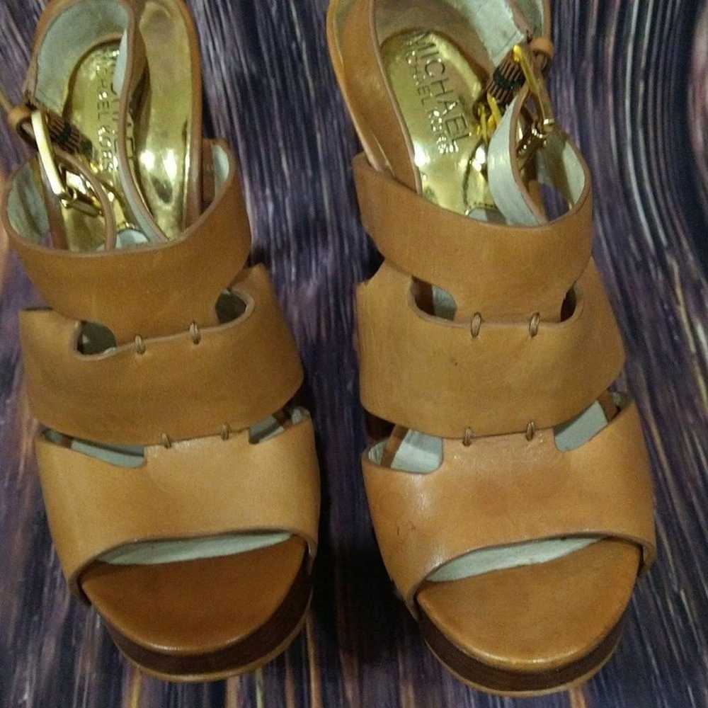 Michael Kors Wedge Heels Brown Sandals - image 8