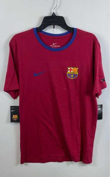 NWT Nike Mens Red Cotton FC Barcelona Football Soc