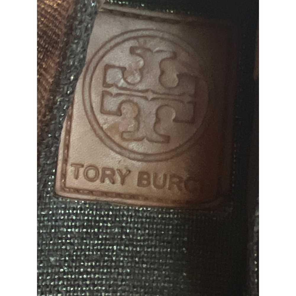 Tory Burch size 10 metalic grey espredrille peep … - image 5