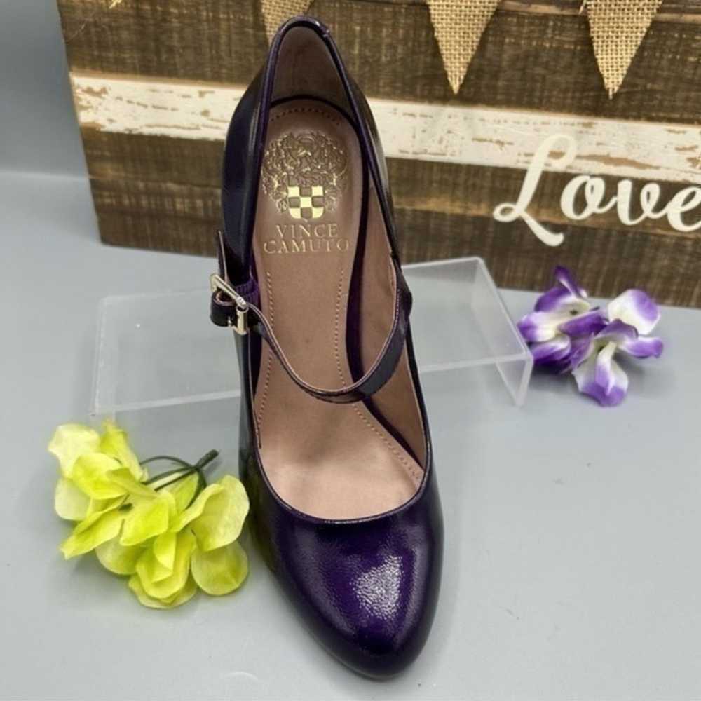 ✨NEW Vince Camuto purple leather suede heels buck… - image 3