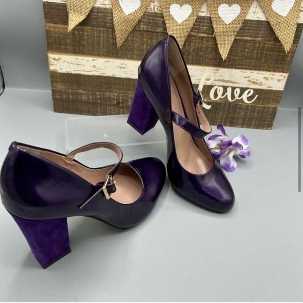 ✨NEW Vince Camuto purple leather suede heels buck… - image 7