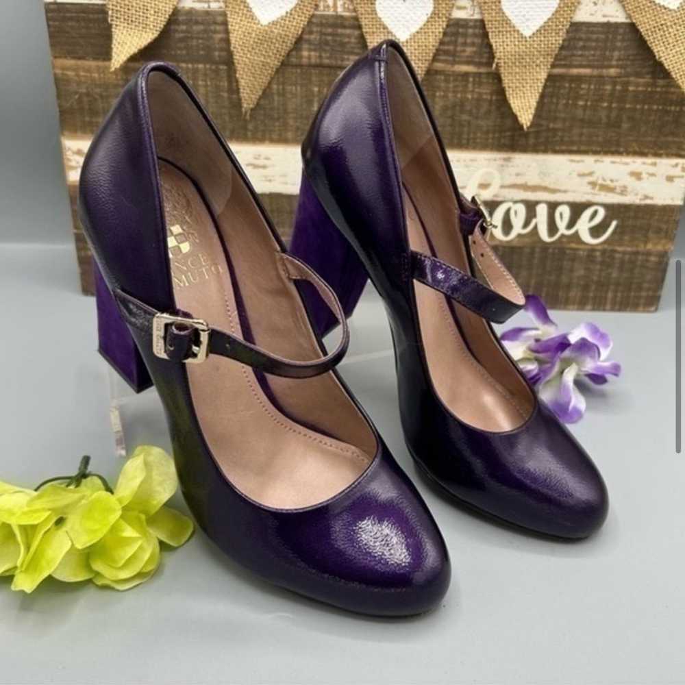 ✨NEW Vince Camuto purple leather suede heels buck… - image 8