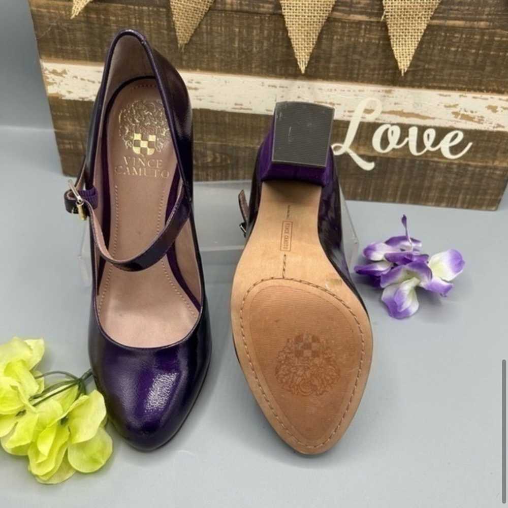✨NEW Vince Camuto purple leather suede heels buck… - image 9