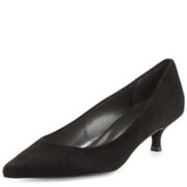 Stuart Weitzman Heels Black Suede Poco Pumps Kitt… - image 1