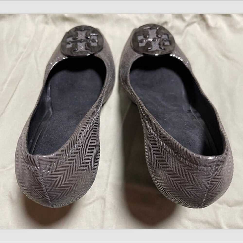 Worn 1X Tory Burch Sally 2 Silver Black Chevron L… - image 10