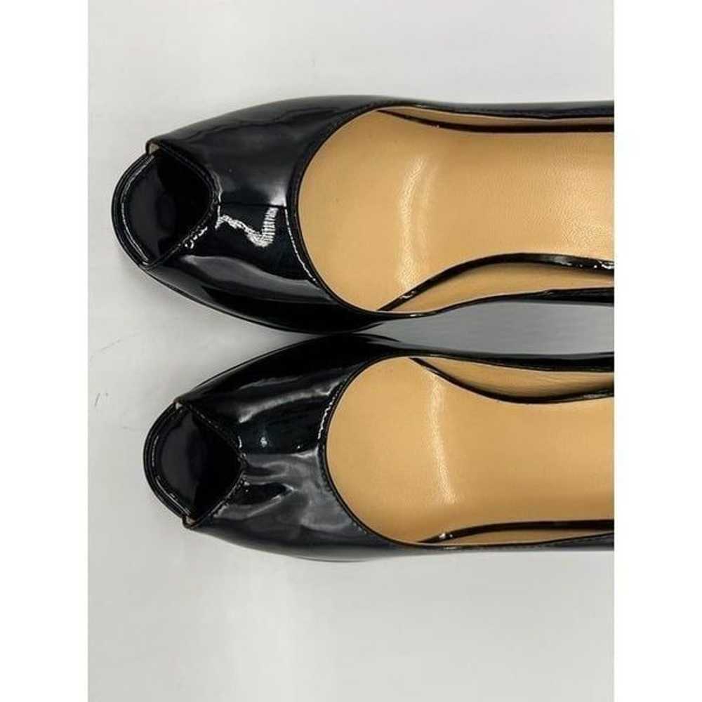 COLE HAAN Black Patent Leather Peep Toe Heels Sz … - image 4