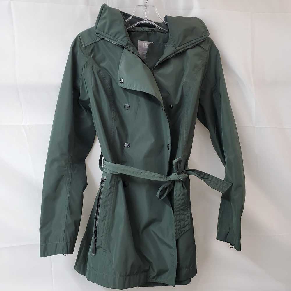 HH Helly Hansen Women's Green Trench Coat Buttone… - image 1