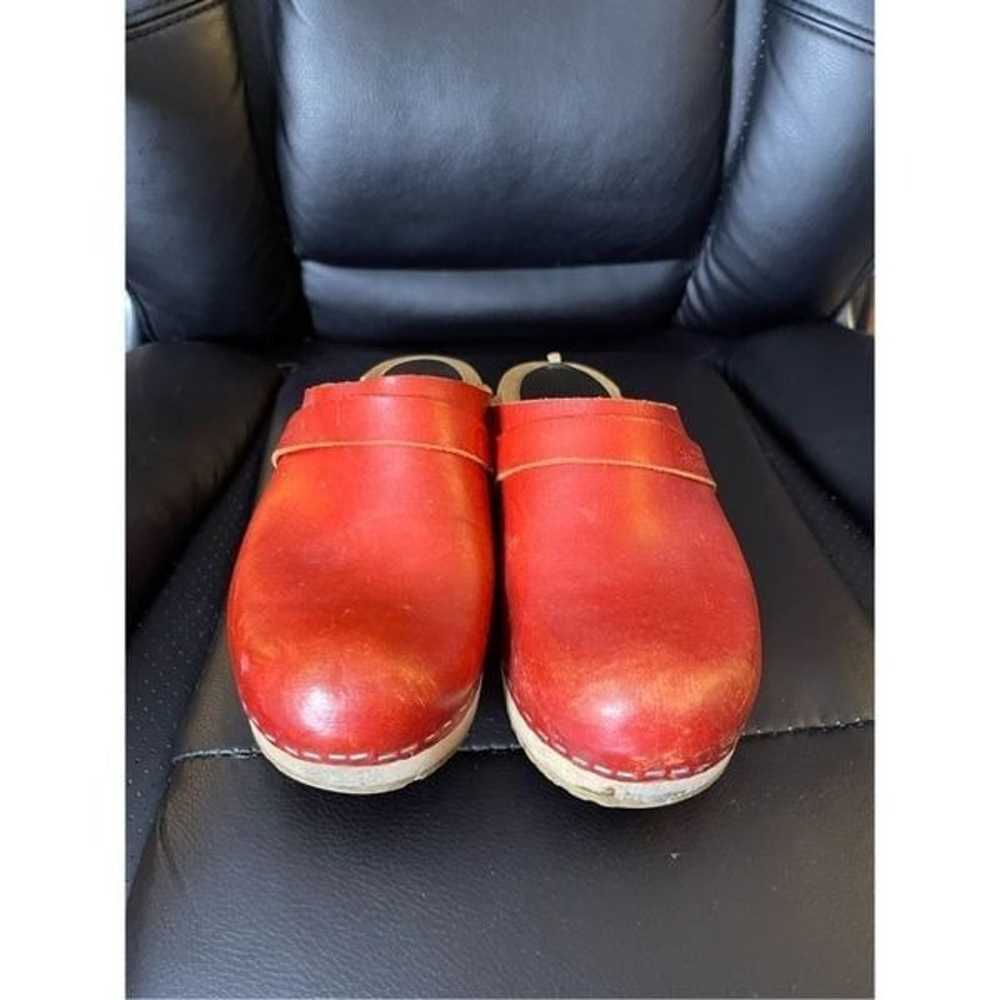 Swedish Hasbeens Womens 39 US 9 Husband Clogs Red… - image 5