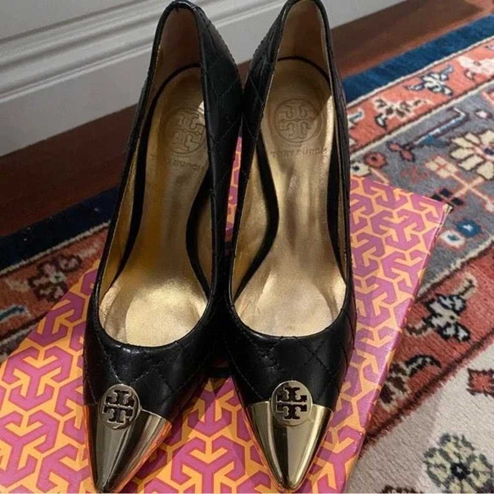 LIKE NEW - Tory Burch - Black/Gold Denueve Quilte… - image 11