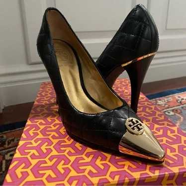 LIKE NEW - Tory Burch - Black/Gold Denueve Quilte… - image 1