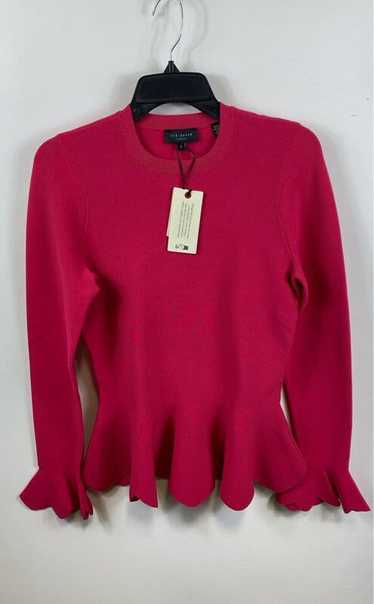 NWT Ted Baker Womens Bright Pink Long Sleeve Fitte