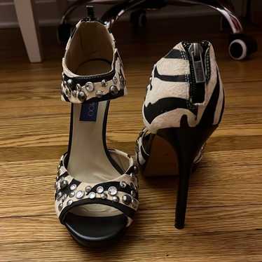 Women’s limited addition zebra print Jimmy Choo hi