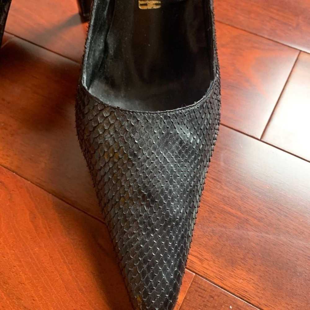 Black Real Snake Skin Heels, Size 6.5 - image 5