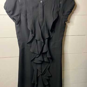 bcbgmaxazria black cocktail dress 100% silk size X