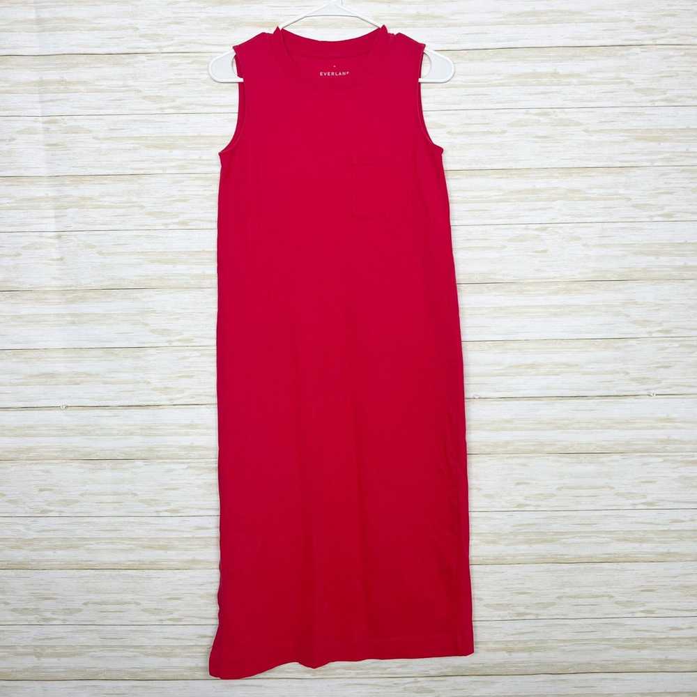 Everlane The Long Weekend Cotton Tank Dress Red - image 2
