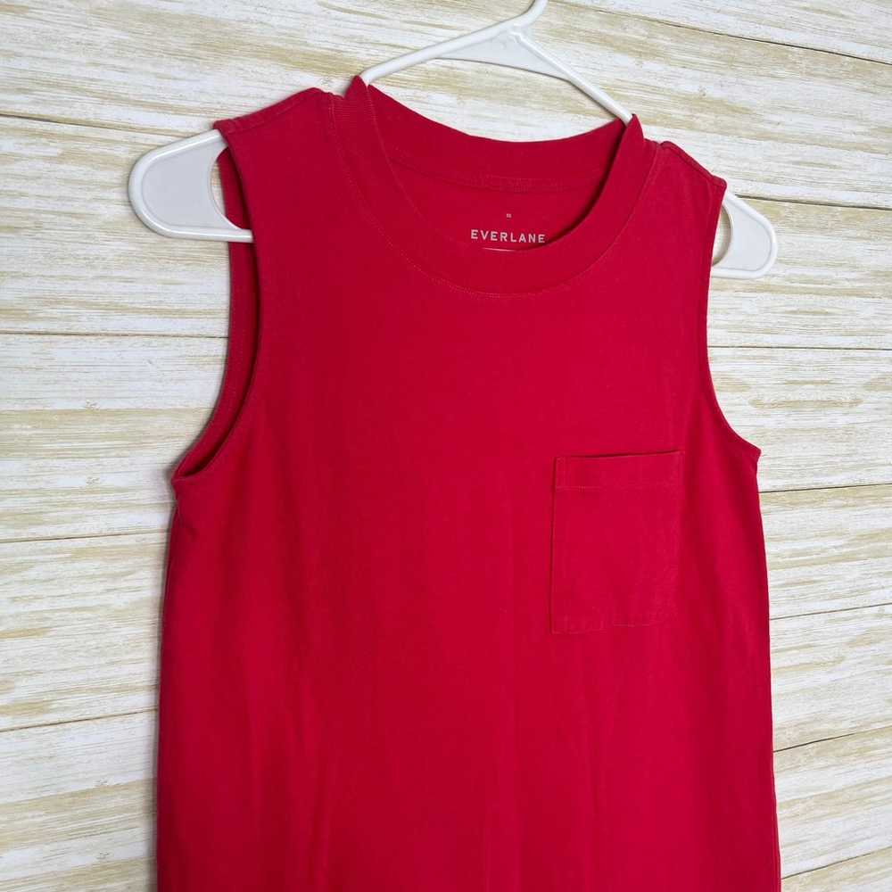 Everlane The Long Weekend Cotton Tank Dress Red - image 3