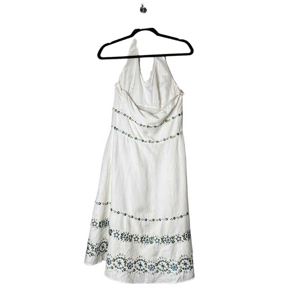 ANN TAYLOR Sundress Woman Linen Ivory Embroidered… - image 3