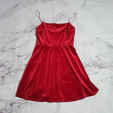 Urban Outfitters Red Velvet Dress