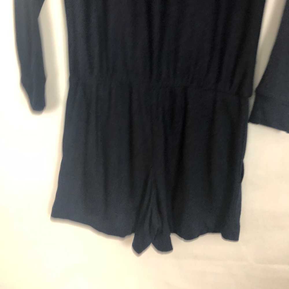 BCBGMaxazria Dolman Sleeve Cowl Neck Blue Romper … - image 11