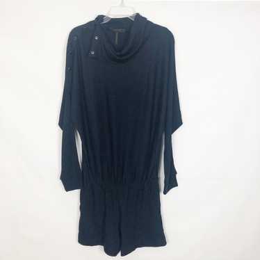 BCBGMaxazria Dolman Sleeve Cowl Neck Blue Romper … - image 1