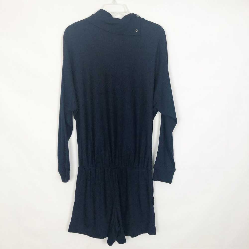 BCBGMaxazria Dolman Sleeve Cowl Neck Blue Romper … - image 8