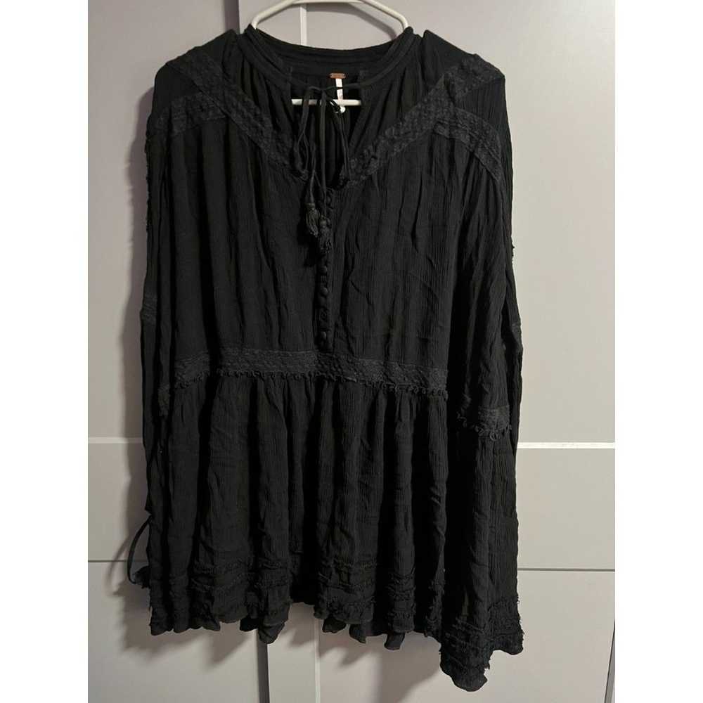 Free People Womens Oversized Long Sleeve Boho Tas… - image 1