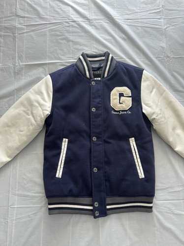 OLD GUESS　アメリカンチーム　袖レザー　刺繍　ヴァーシティージャケット Varsity guess jacket - Gem