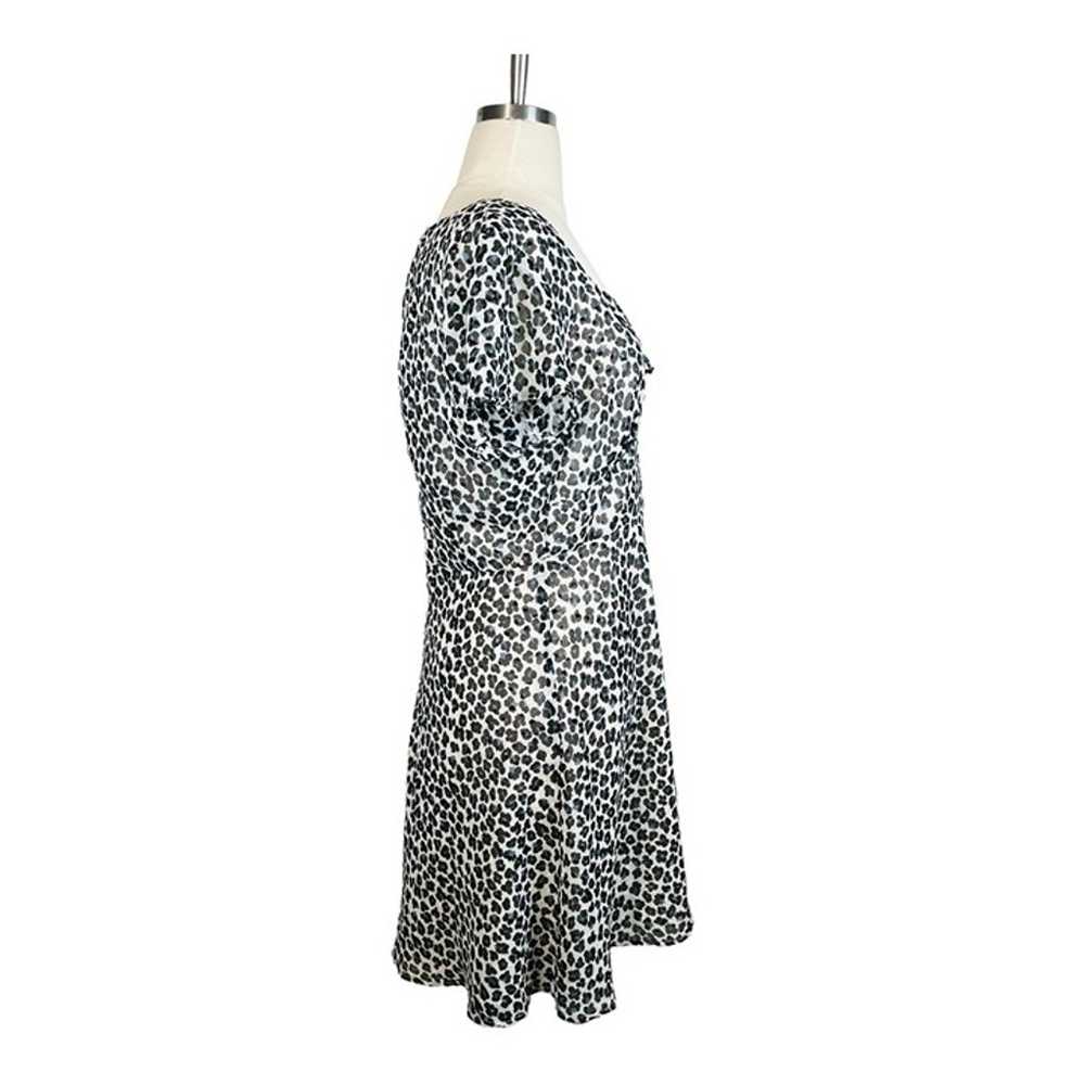 AQUA Animal Print Leopard Skater Mini Dress Flutt… - image 4
