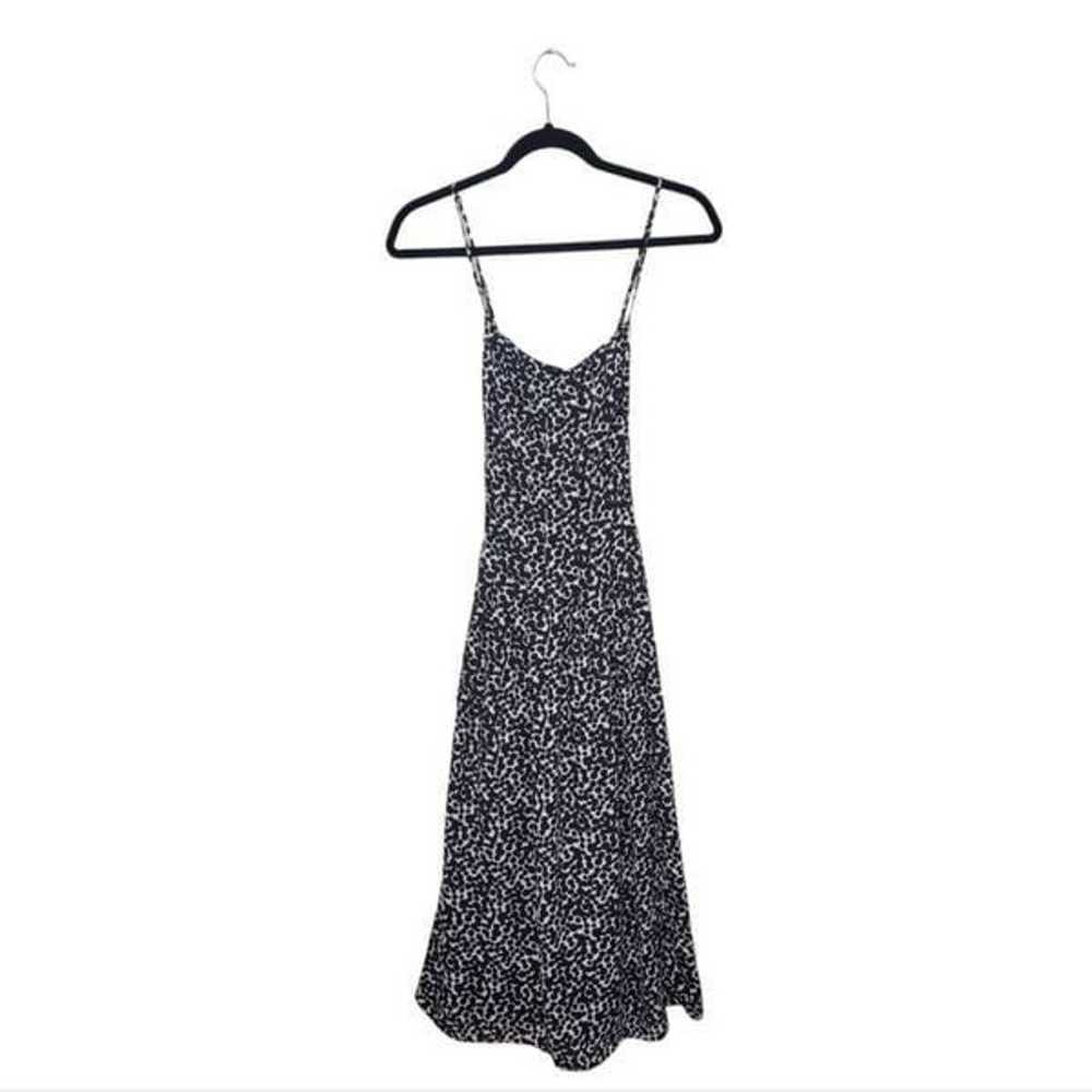 Banana Republic Black and White Spotted Midi Dress - image 1