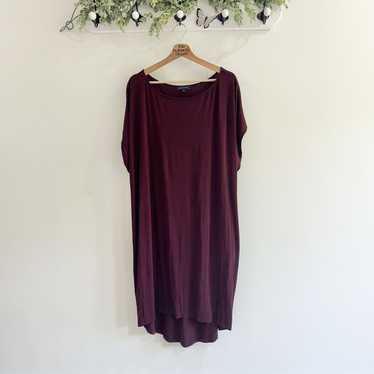 Universal Standard Maroon Maxi Shirt Dress Relaxe… - image 1