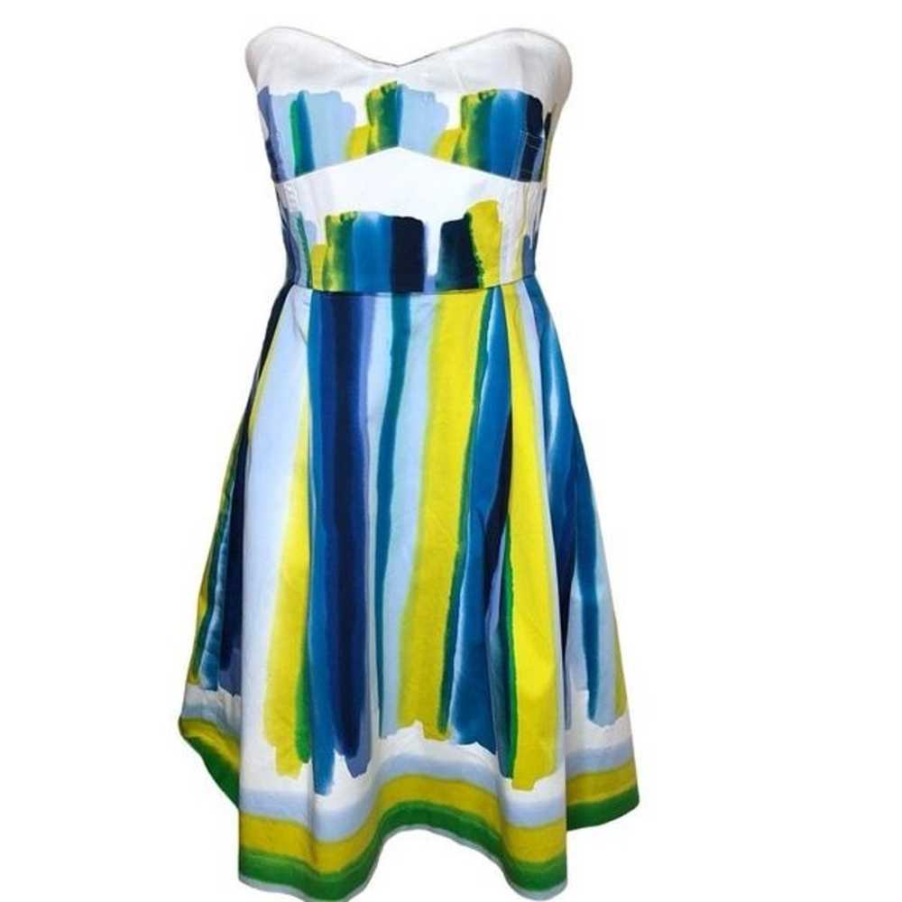 Calvin Klein Brushstroke Stripe Strapless Dress S… - image 2
