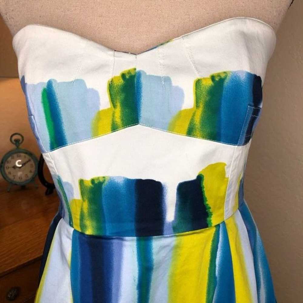 Calvin Klein Brushstroke Stripe Strapless Dress S… - image 5