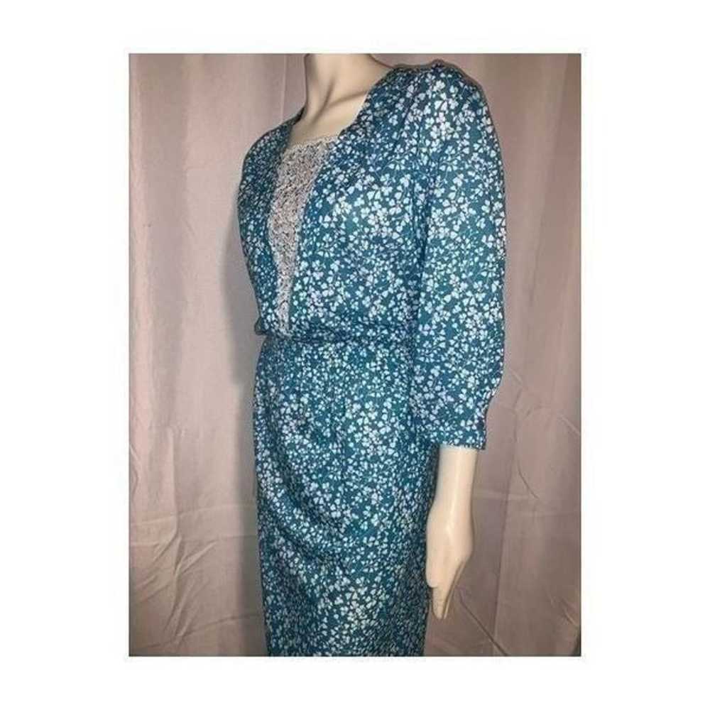 Vintage Cottagecore Floral Lace Trim Dress XXL - image 6