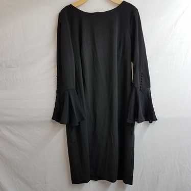 Calvin Klein Black Chiffon Bell Sleeve Sheath Wom… - image 1