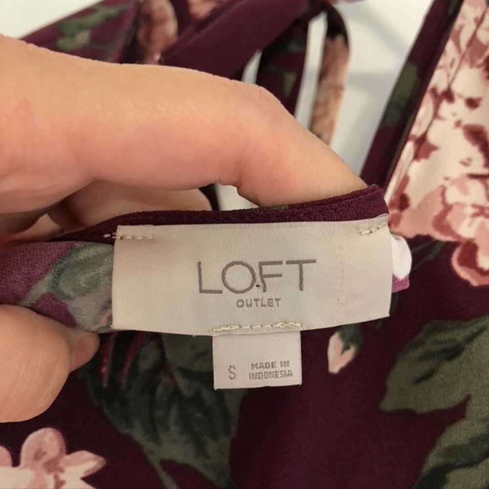 ANN TAYLOR LOFT OUTLET Burgundy Maroon Red Floral… - image 4