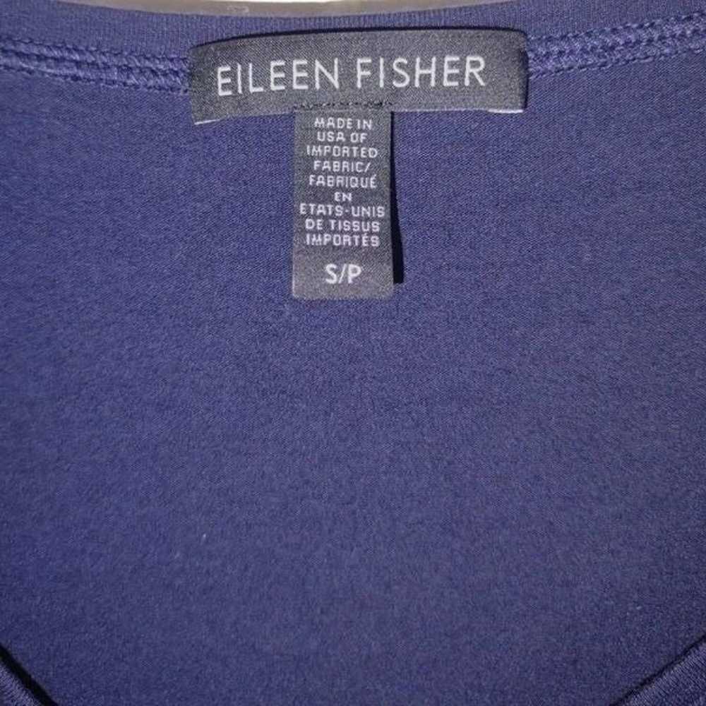 Eileen Fisher Navy Jersey Knit Dress LS VNeck S/P - image 5