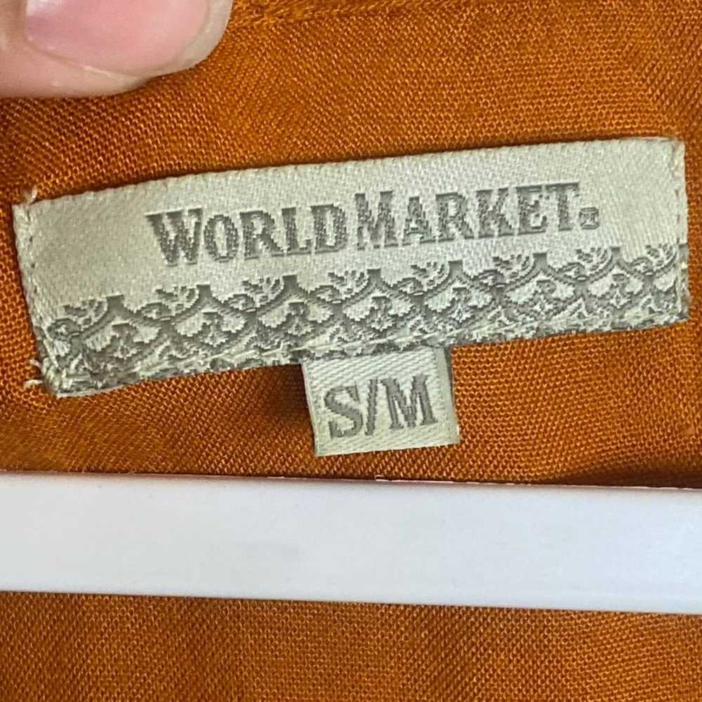 World Market Brown Embroidered Neckline Dress Siz… - image 6