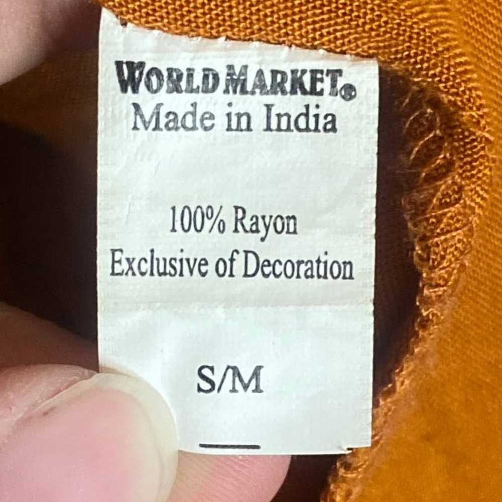 World Market Brown Embroidered Neckline Dress Siz… - image 7