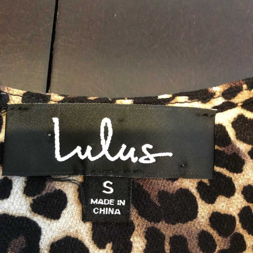Lulus brown black leopard print ruffle bottom dre… - image 10