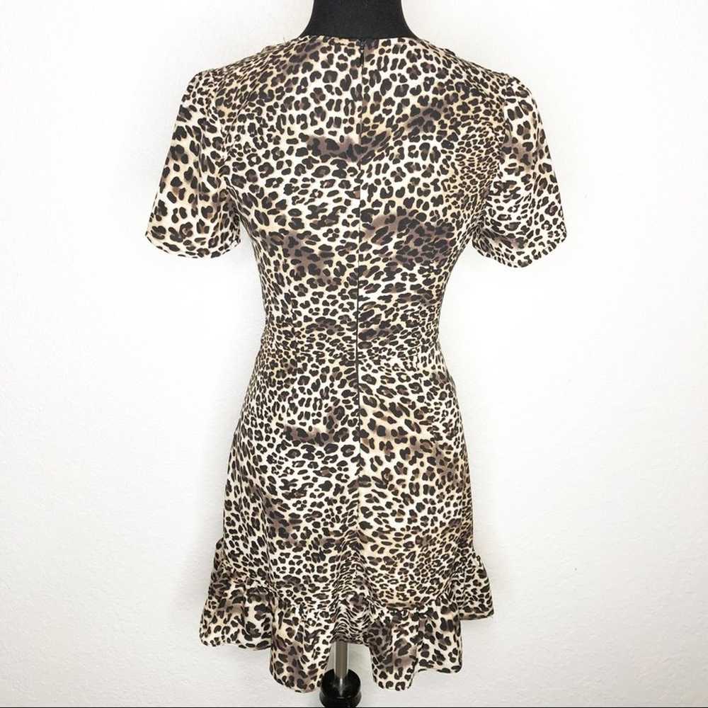 Lulus brown black leopard print ruffle bottom dre… - image 2
