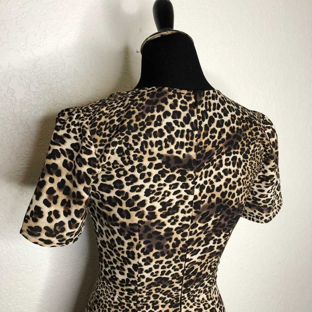Lulus brown black leopard print ruffle bottom dre… - image 8