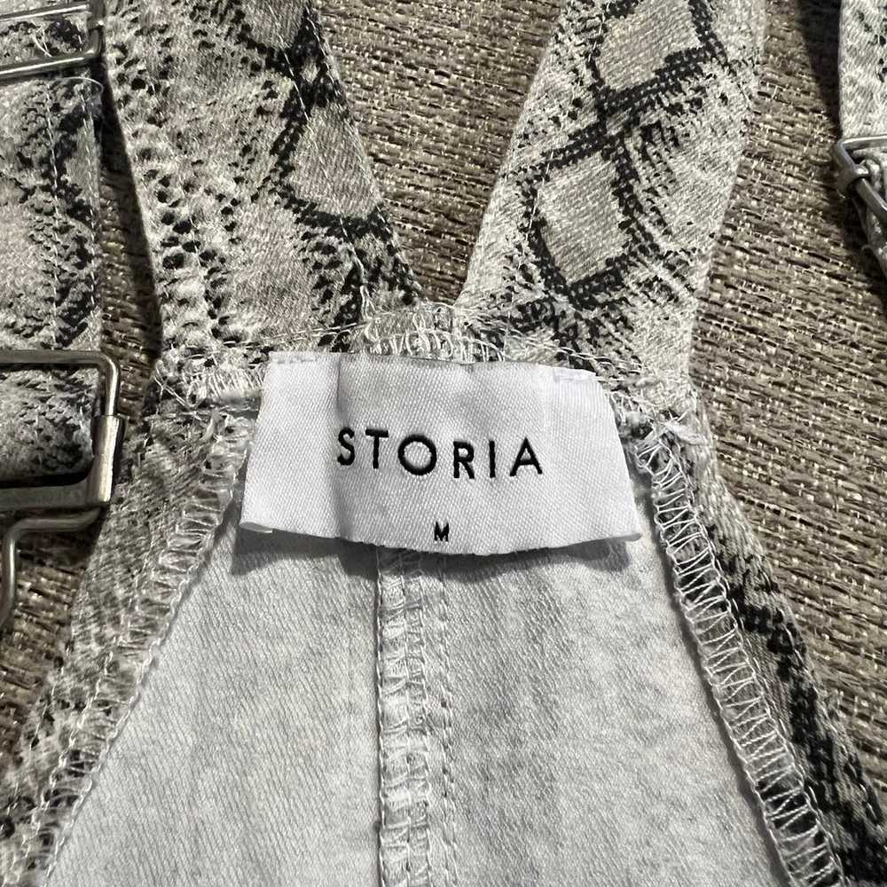 Storia Snakeskin Overalls Mini Dress Skirt Silver… - image 8