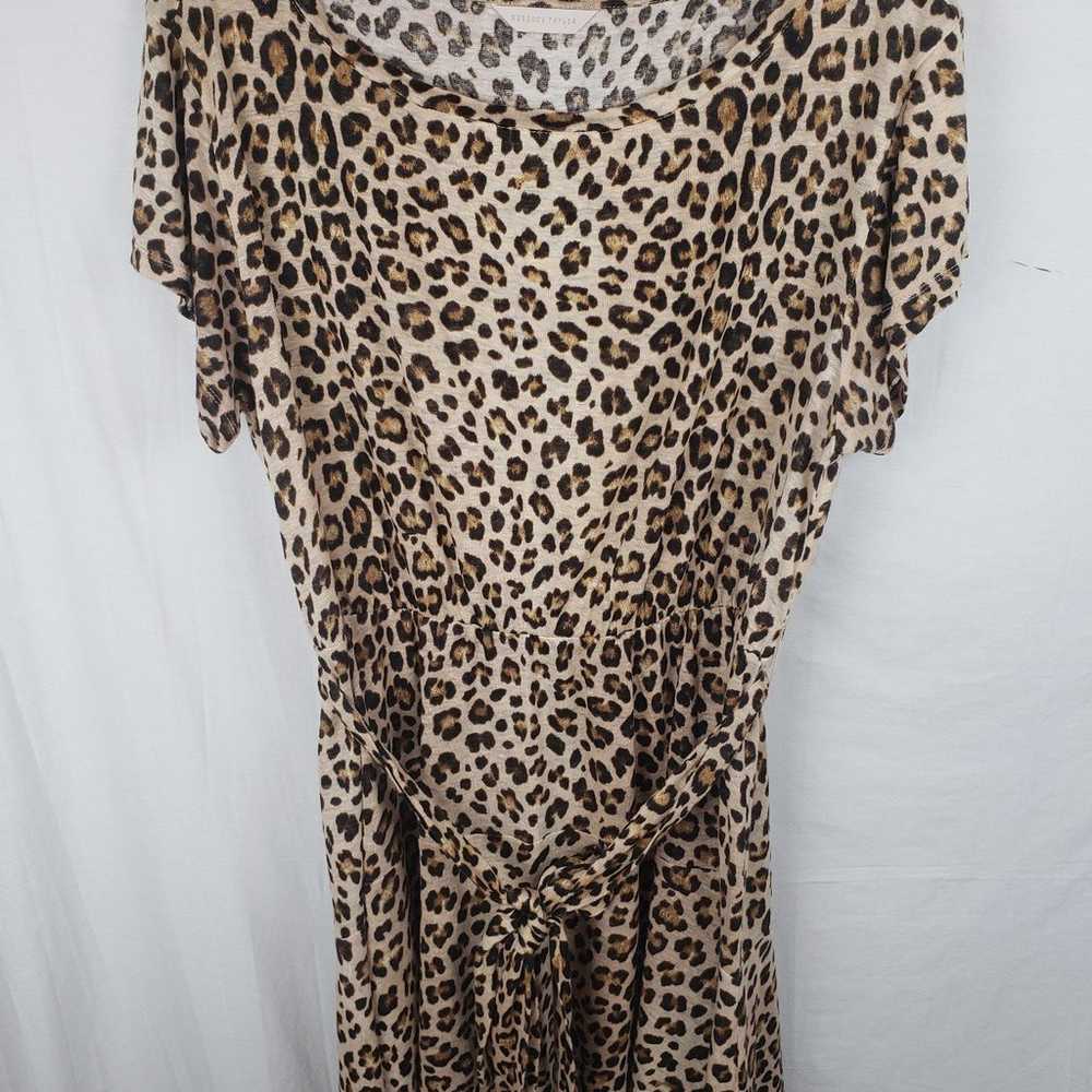 Rebecca Taylor Leopard Print Short Sleeve Dress W… - image 2