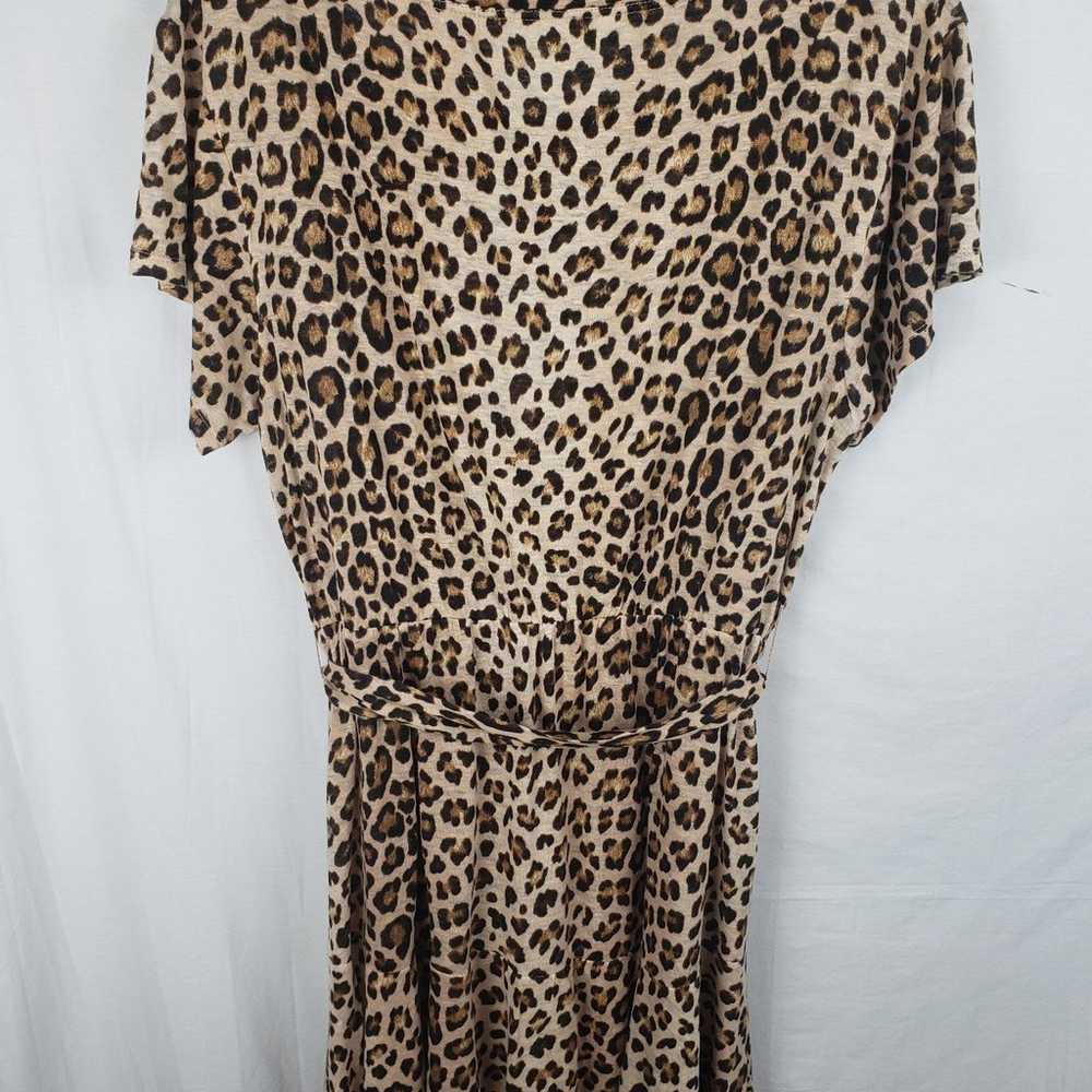 Rebecca Taylor Leopard Print Short Sleeve Dress W… - image 5