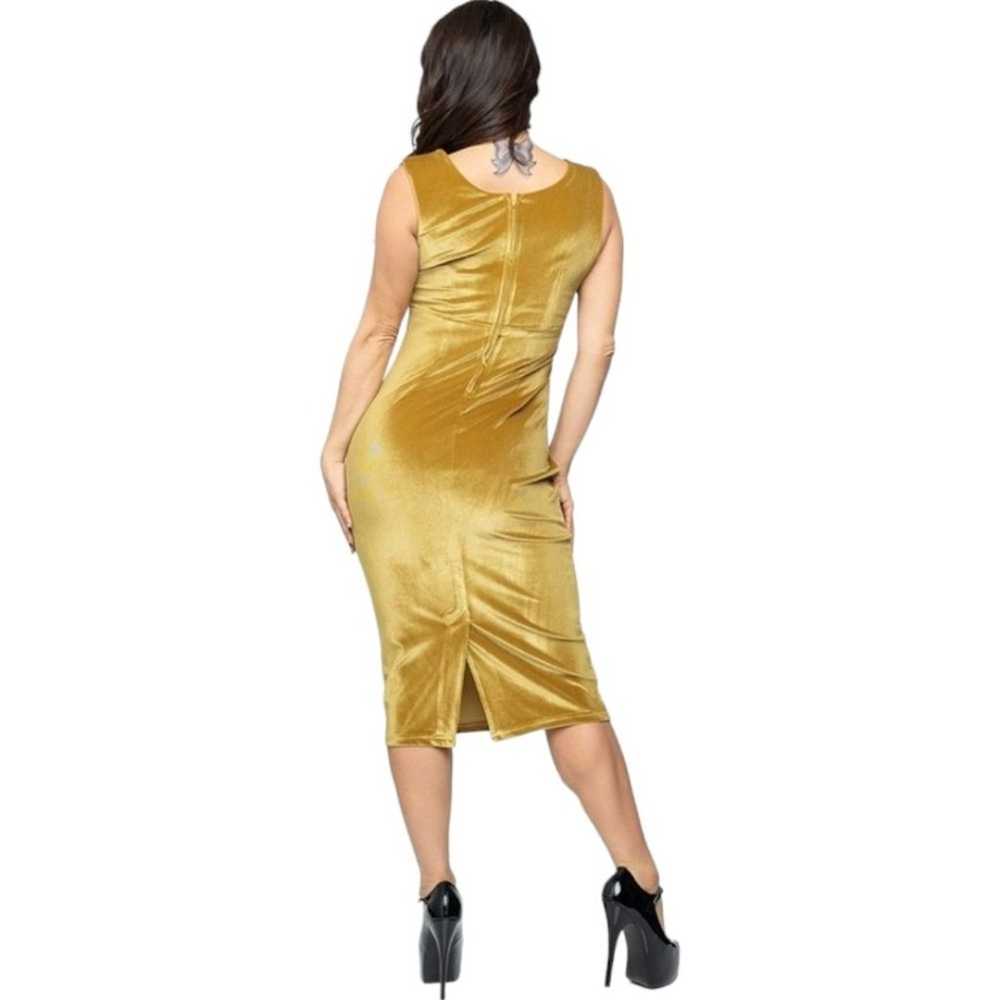 STEADY CLOTHING gold velvet diva wiggle dress - image 3