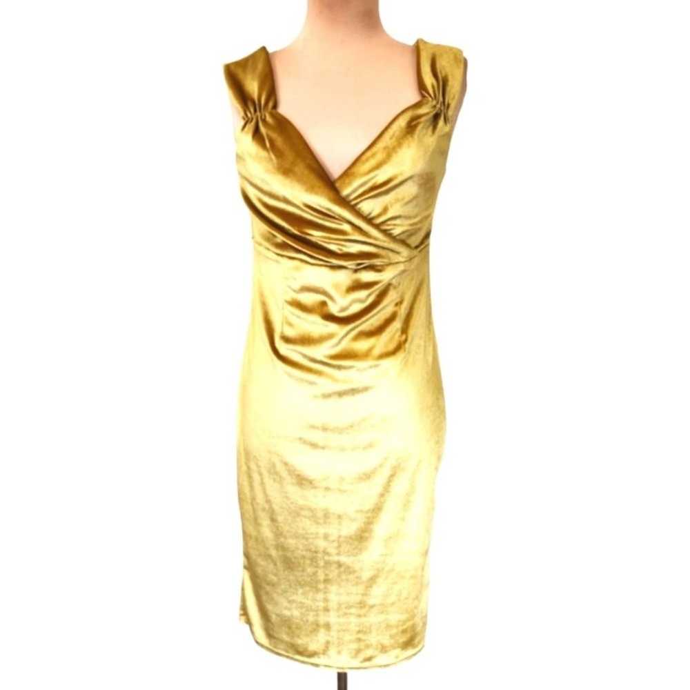 STEADY CLOTHING gold velvet diva wiggle dress - image 4