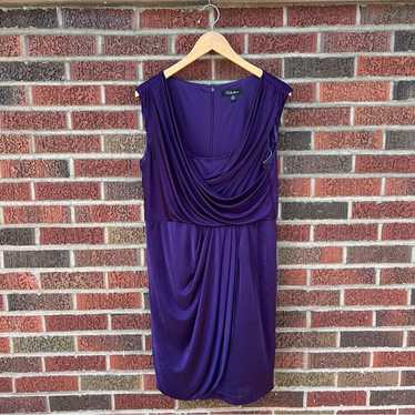 S.L. Fashions Purple Plunging Neck Sleeveless Dre… - image 1