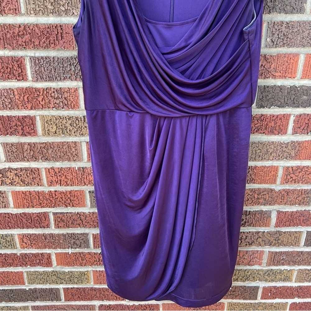 S.L. Fashions Purple Plunging Neck Sleeveless Dre… - image 3