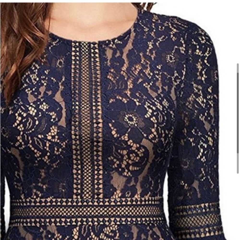 MISSMAY Lace A-line Navy Blue Dress sz 2XL - image 4